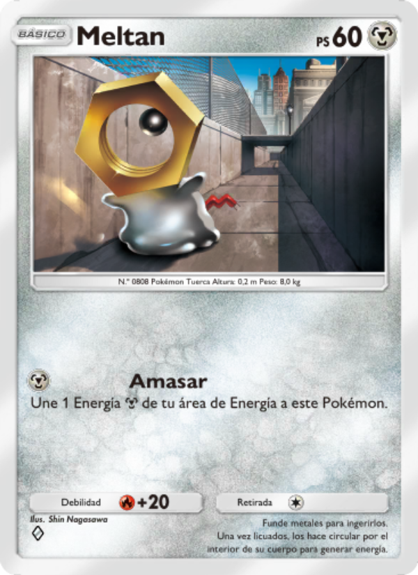 Meltan 181 — Genes Formidables (Spanish Pokémon TCG card)