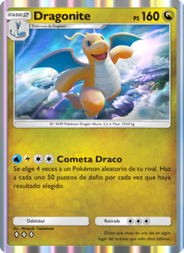 Dragonite 185 — Genes Formidables (Spanish Pokémon TCG card)
