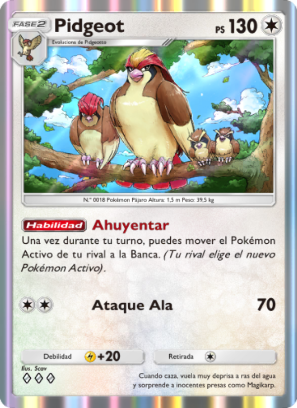Pidgeot 188 — Genes Formidables (Spanish Pokémon TCG card)