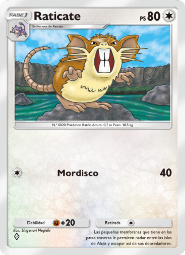 Raticate 190 — Genes Formidables (Spanish Pokémon TCG card)