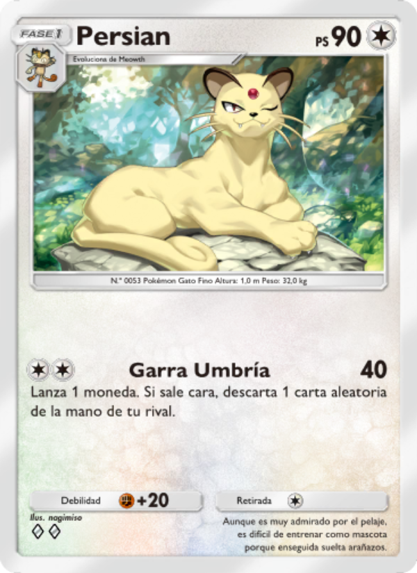 Persian 197 — Genes Formidables (Spanish Pokémon TCG card)