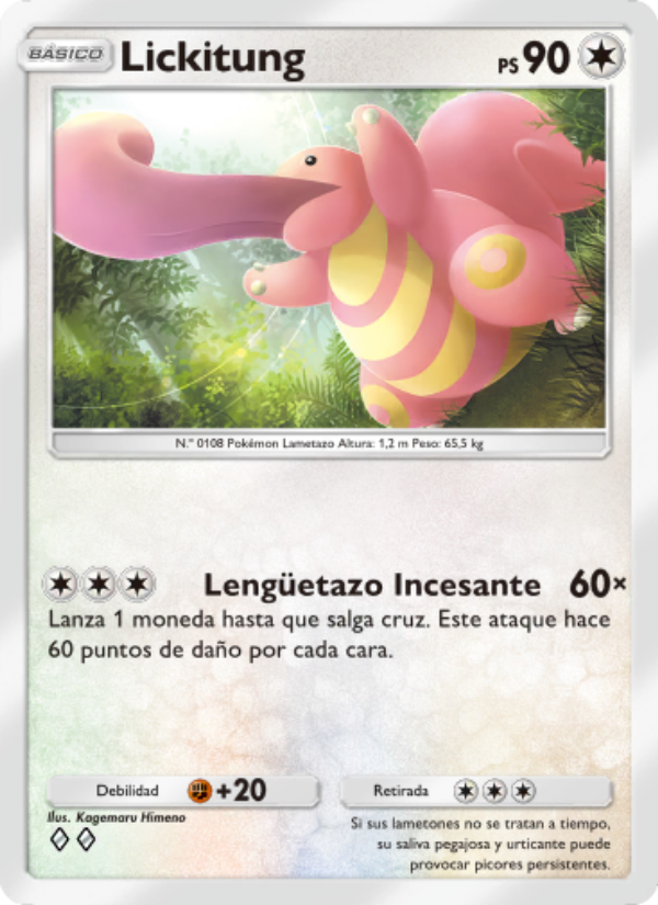 Lickitung 201 — Genes Formidables (Spanish Pokémon TCG card)