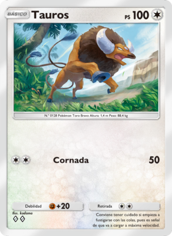 Tauros 204 — Genes Formidables (Spanish Pokémon TCG card)