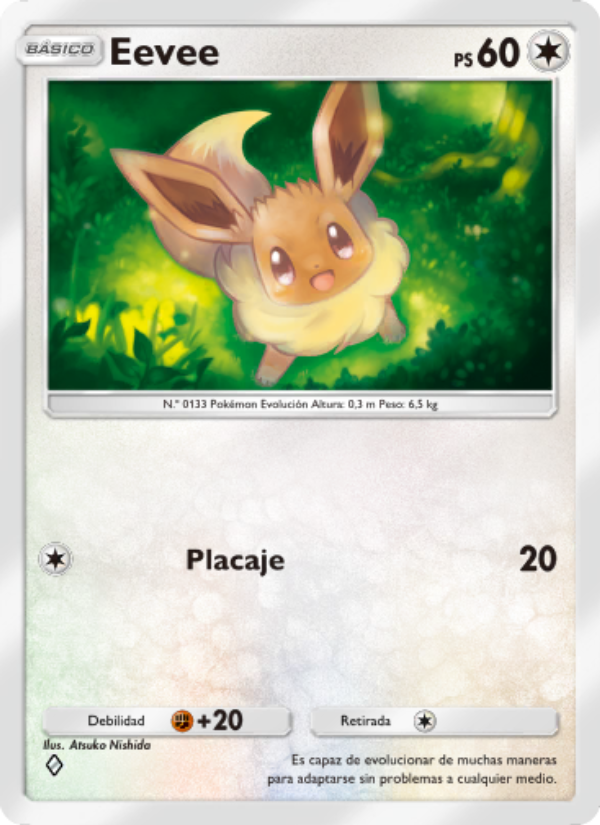 Eevee 206 — Genes Formidables (Spanish Pokémon TCG card)
