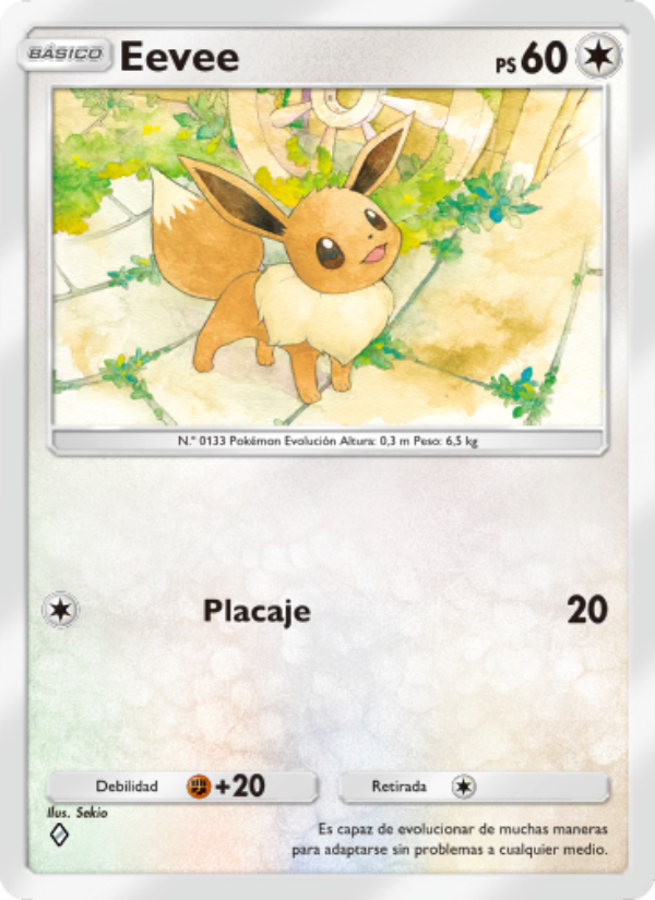Eevee 208 — Genes Formidables (Spanish Pokémon TCG card)
