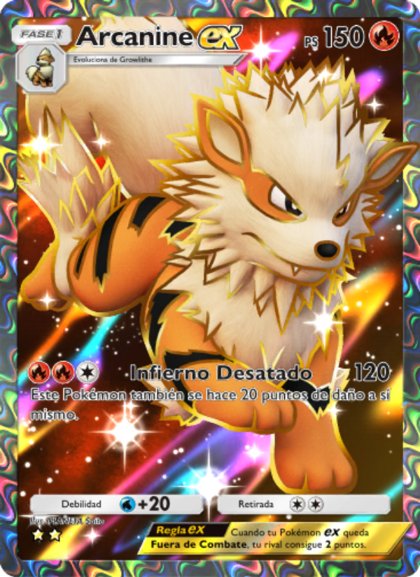 Arcanine ex 254 — Genes Formidables (Spanish Pokémon TCG card)