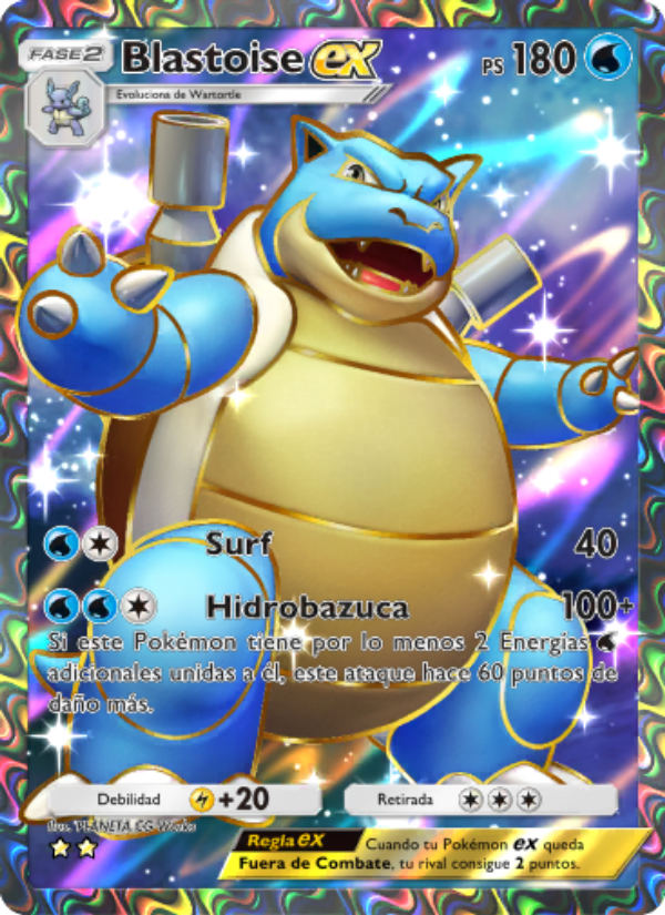 Blastoise ex 256 — Genes Formidables (Spanish Pokémon TCG card)