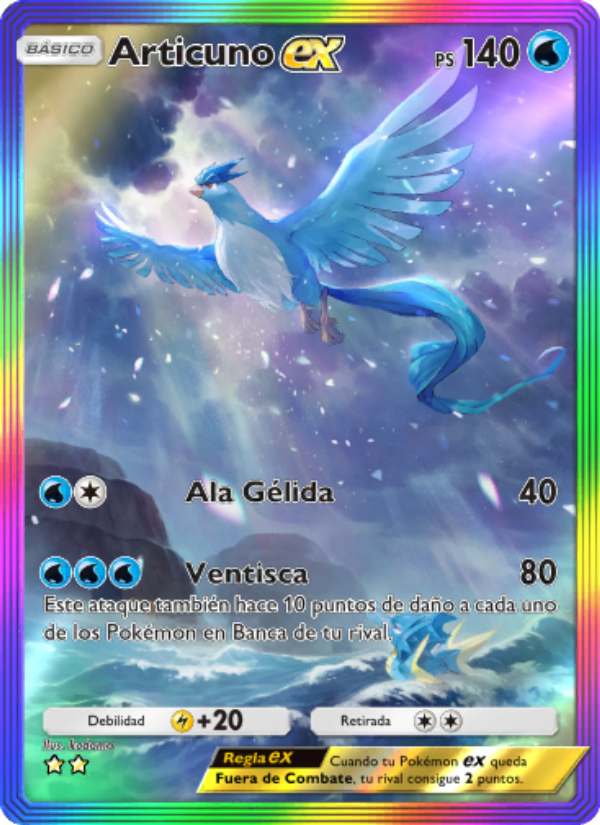 Articuno ex 275 — Genes Formidables (Spanish Pokémon TCG card)