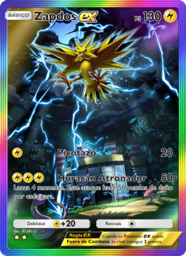 Zapdos ex 276 — Genes Formidables (Spanish Pokémon TCG card)