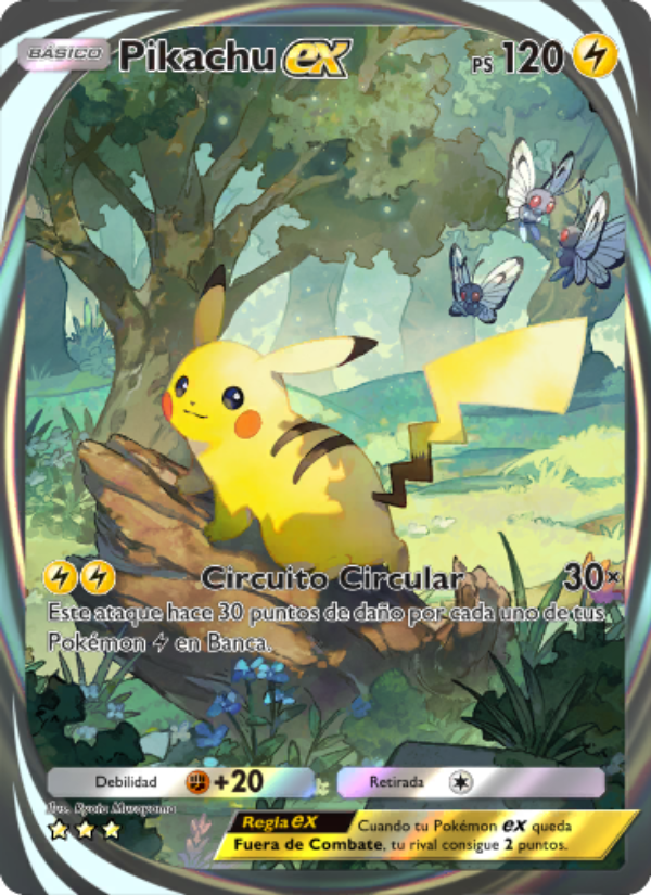 Pikachu ex 281 — Genes Formidables (Spanish Pokémon TCG card)