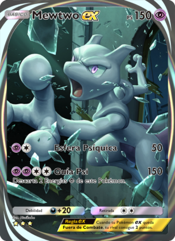 Mewtwo ex 282 — Genes Formidables (Spanish Pokémon TCG card)