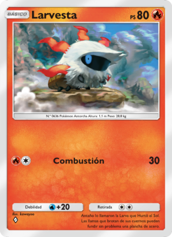 Larvesta 013 — La Isla Singular (Spanish Pokémon TCG card)