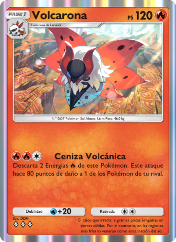 Volcarona 014 — La Isla Singular (Spanish Pokémon TCG card)