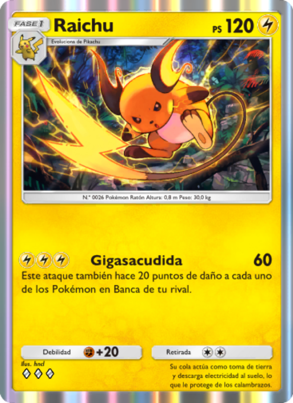 Raichu 026 — La Isla Singular (Spanish Pokémon TCG card)