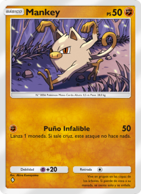 Mankey 041 — La Isla Singular (Spanish Pokémon TCG card)