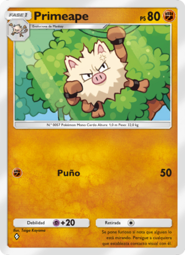 Primeape 042 — La Isla Singular (Spanish Pokémon TCG card)