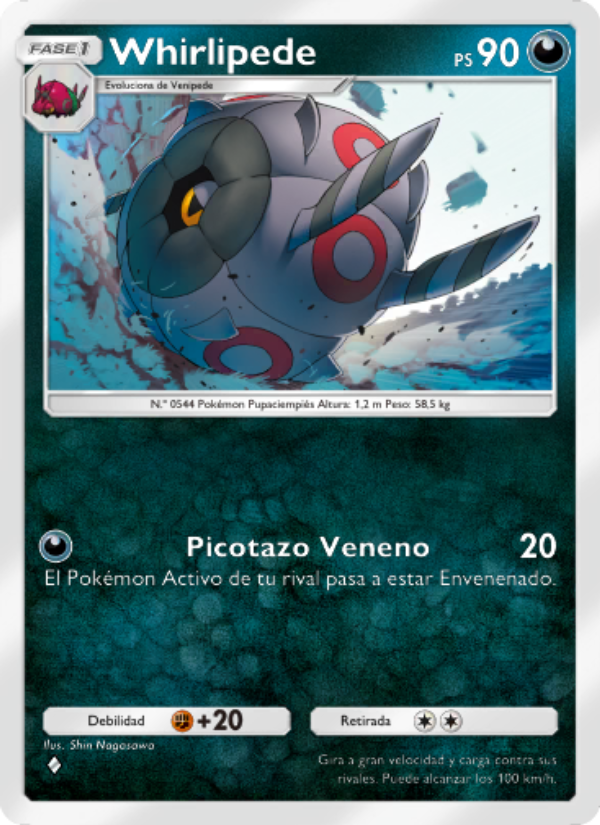Whirlipede 054 — La Isla Singular (Spanish Pokémon TCG card)