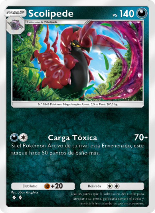 Scolipede 055 — La Isla Singular (Spanish Pokémon TCG card)