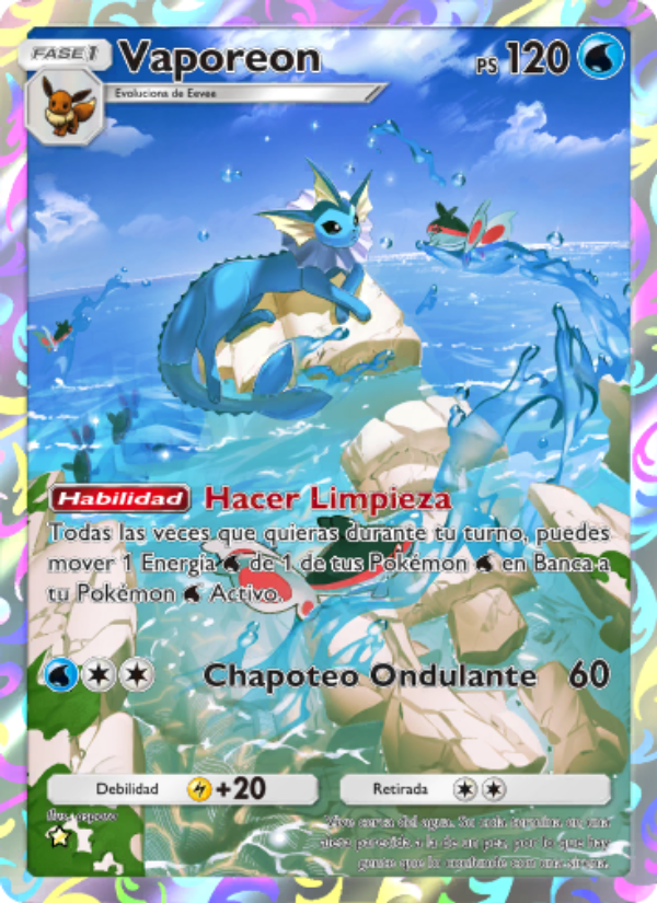 Vaporeon 072 — La Isla Singular (Spanish Pokémon TCG card)