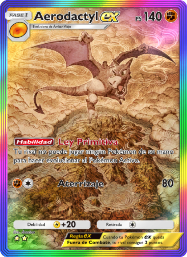 Aerodactyl ex 084 — La Isla Singular (Spanish Pokémon TCG card)