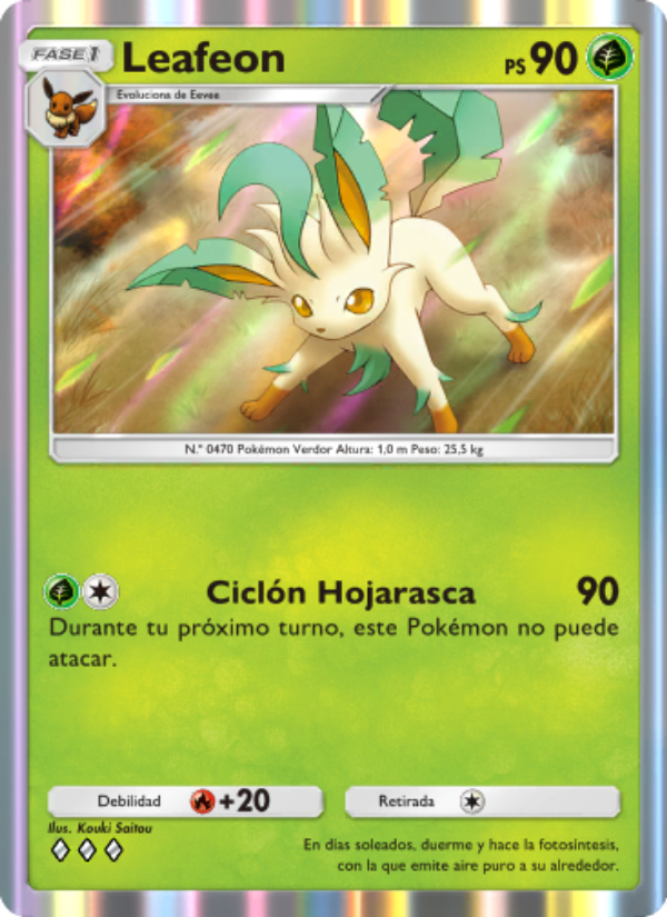 Leafeon 020 — Pugna Espaciotemporal (Spanish Pokémon TCG card)