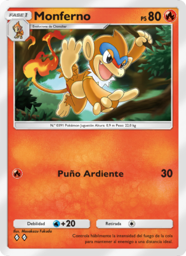 Monferno 028 — Pugna Espaciotemporal (Spanish Pokémon TCG card)