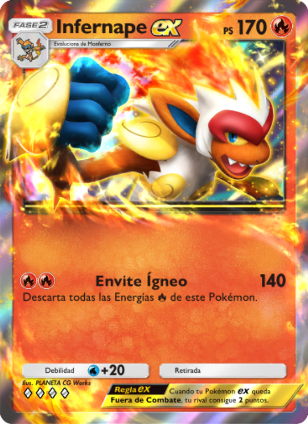 Infernape ex 029 — Pugna Espaciotemporal (Spanish Pokémon TCG card)