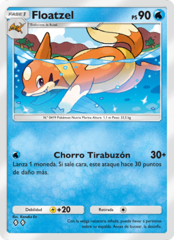 Floatzel 039 — Pugna Espaciotemporal (Spanish Pokémon TCG card)