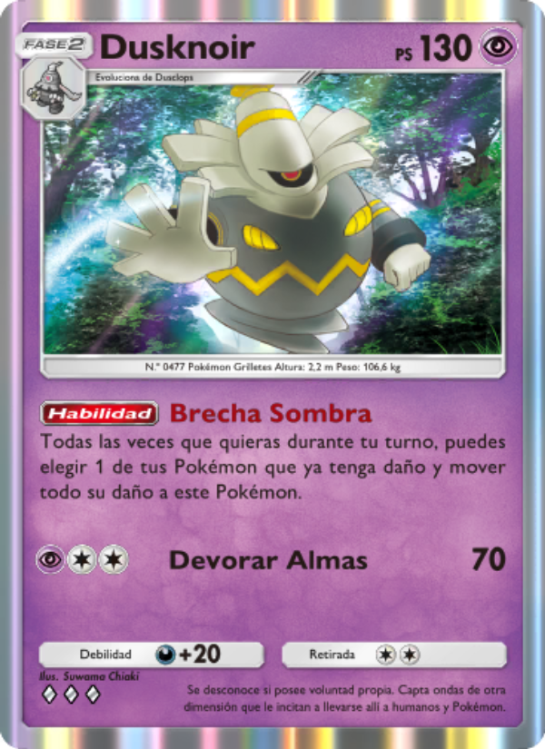 Dusknoir 072 — Pugna Espaciotemporal (Spanish Pokémon TCG card)
