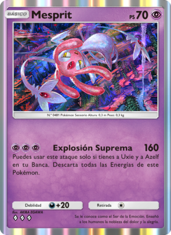 Mesprit 076 — Pugna Espaciotemporal (Spanish Pokémon TCG card)