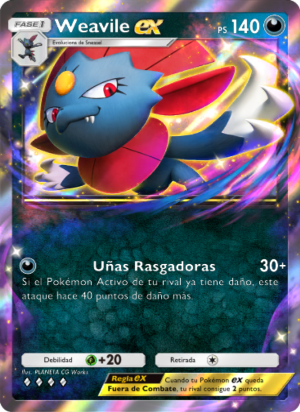 Weavile ex 099 — Pugna Espaciotemporal (Spanish Pokémon TCG card)
