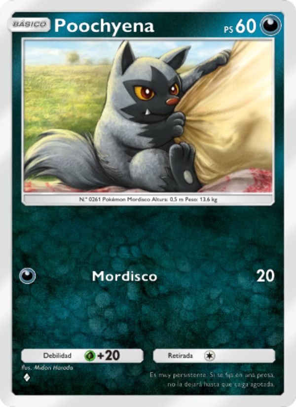 Poochyena 100 — Pugna Espaciotemporal (Spanish Pokémon TCG card)