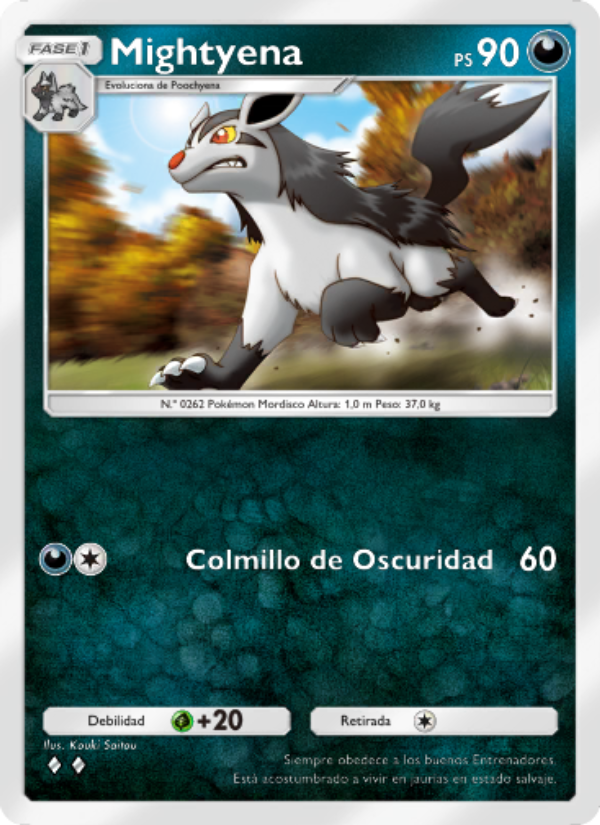 Mightyena 101 — Pugna Espaciotemporal (Spanish Pokémon TCG card)