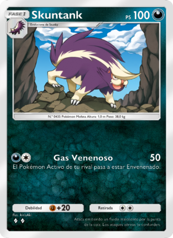 Skuntank 103 — Pugna Espaciotemporal (Spanish Pokémon TCG card)