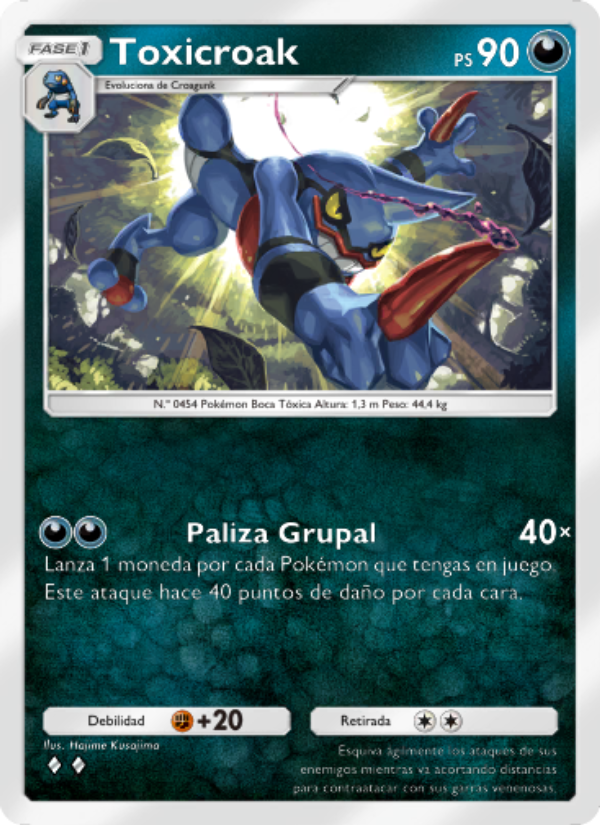 Toxicroak 108 — Pugna Espaciotemporal (Spanish Pokémon TCG card)