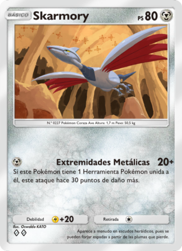 Skarmory 111 — Pugna Espaciotemporal (Spanish Pokémon TCG card)
