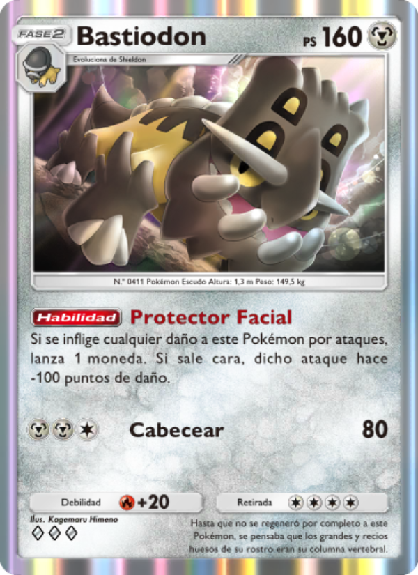 Bastiodon 114 — Pugna Espaciotemporal (Spanish Pokémon TCG card)
