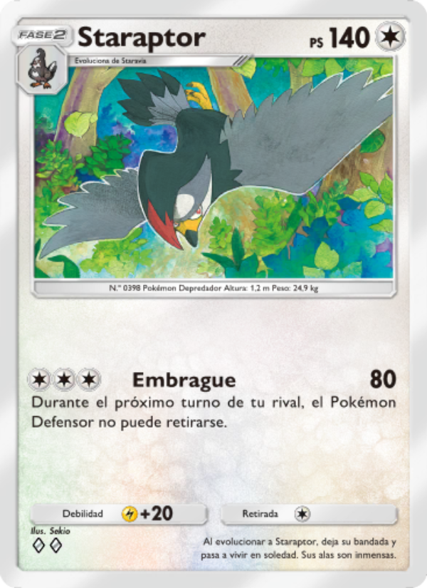Staraptor 134 — Pugna Espaciotemporal (Spanish Pokémon TCG card)