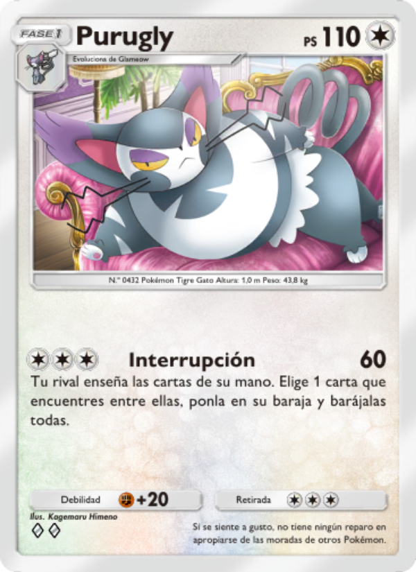 Purugly 140 — Pugna Espaciotemporal (Spanish Pokémon TCG card)
