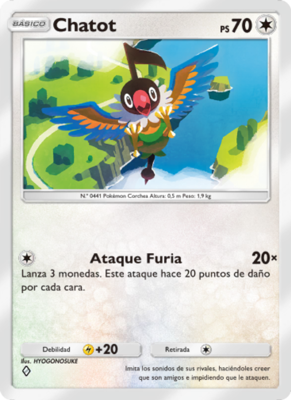 Chatot 141 — Pugna Espaciotemporal (Spanish Pokémon TCG card)