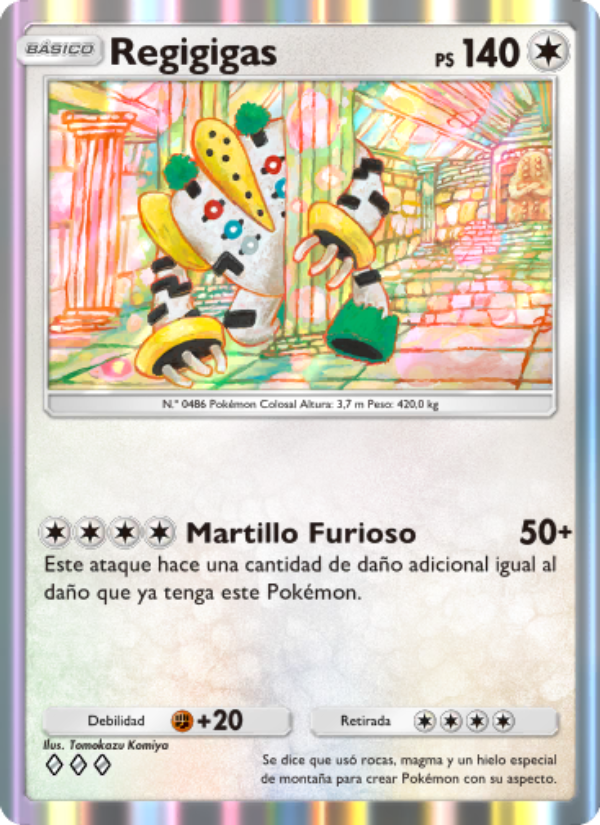 Regigigas 143 — Pugna Espaciotemporal (Spanish Pokémon TCG card)