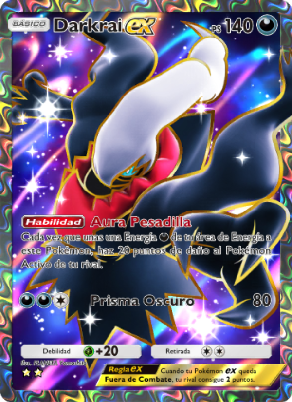 Darkrai ex 187 — Pugna Espaciotemporal (Spanish Pokémon TCG card)
