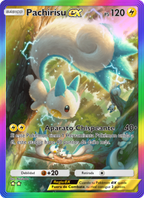 Pachirisu ex 198 — Pugna Espaciotemporal (Spanish Pokémon TCG card)
