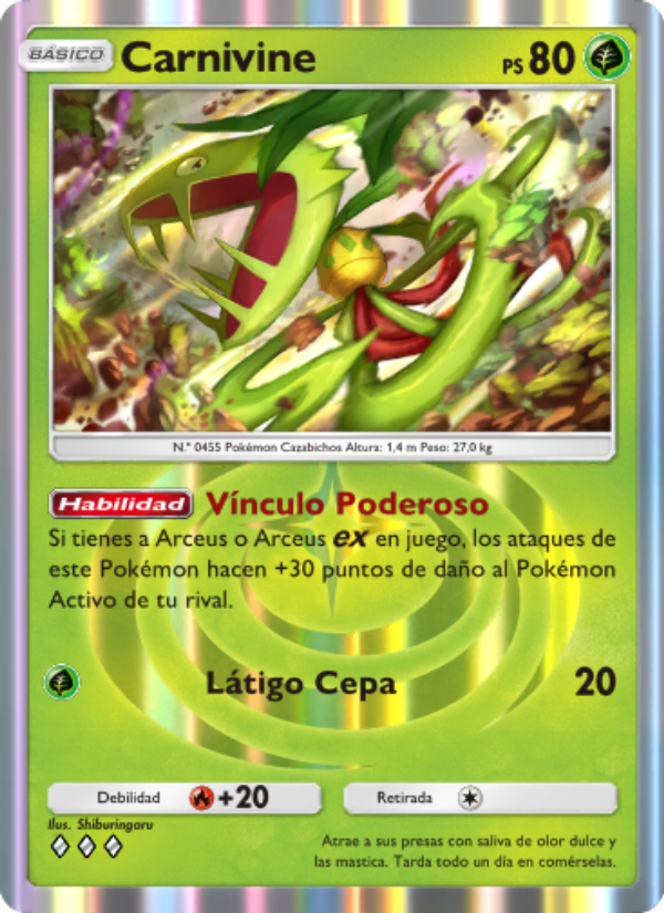 Carnivine 009 — Luz Triunfal (Spanish Pokémon TCG card)