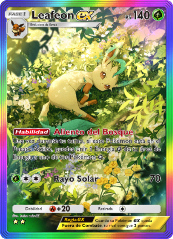 Leafeon ex 091 — Luz Triunfal (Spanish Pokémon TCG card)