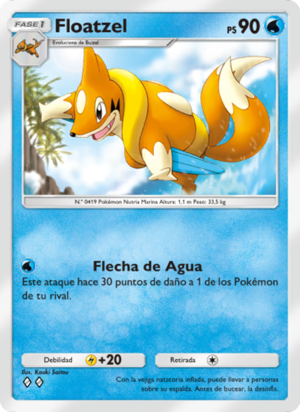 Floatzel 017 — Festival Brillante (Spanish Pokémon TCG card)