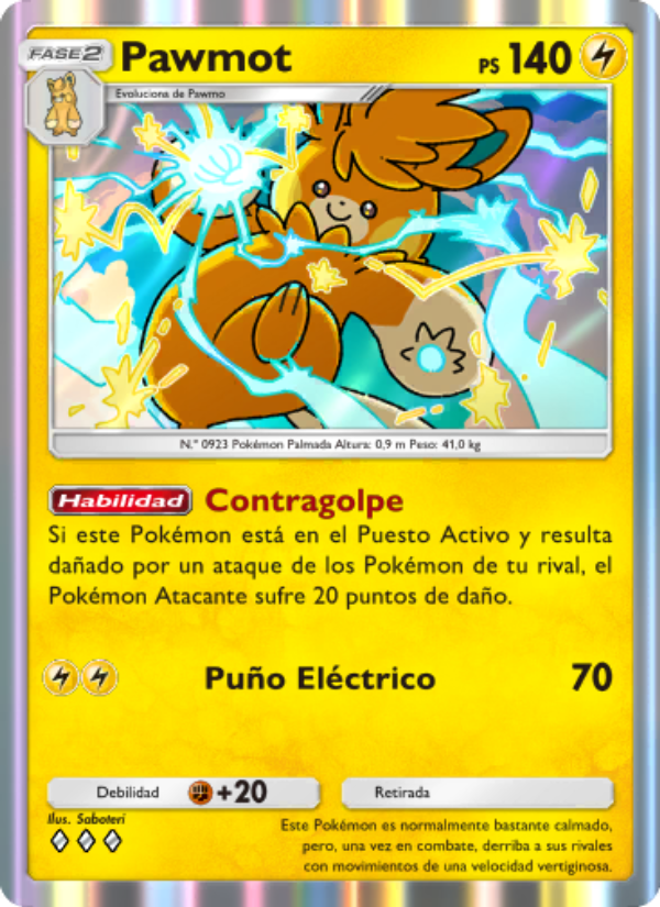 Pawmot 028 — Festival Brillante (Spanish Pokémon TCG card)