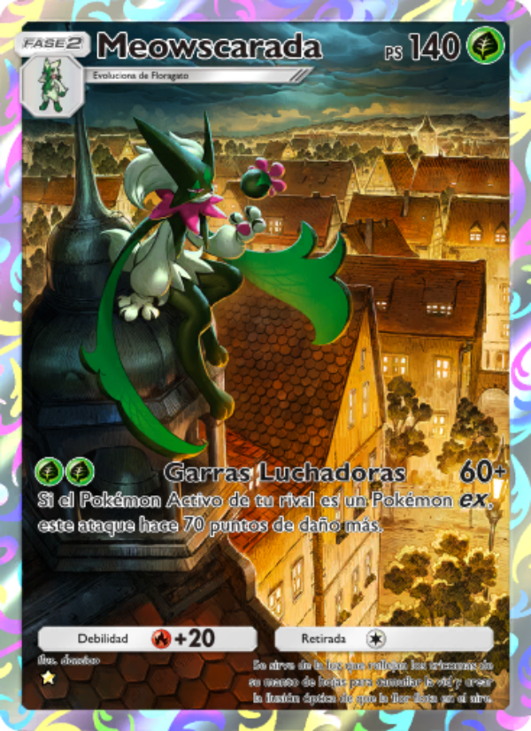 Meowscarada 073 — Festival Brillante (Spanish Pokémon TCG card)