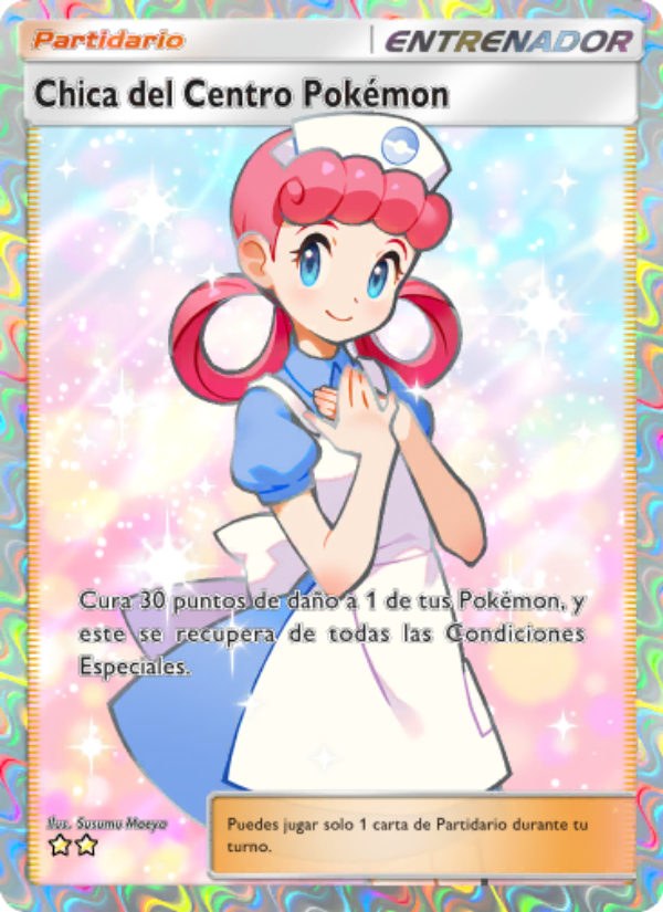 Chica del Centro Pokémon 089 — Festival Brillante (Spanish Pokémon TCG card)