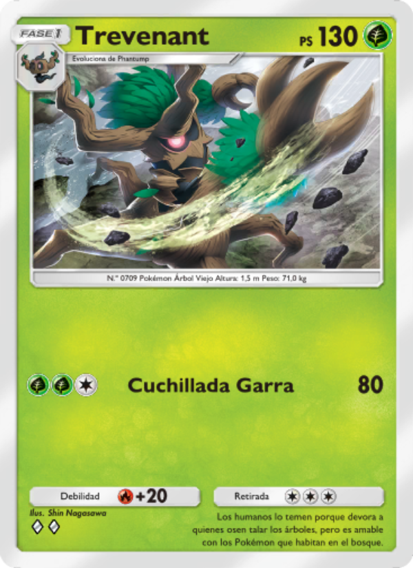 Trevenant 008 — Guardianes Celestiales (Spanish Pokémon TCG card)